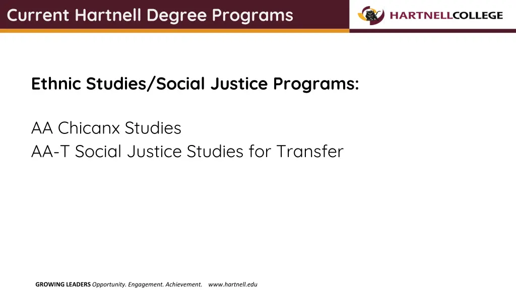 current hartnell degree programs