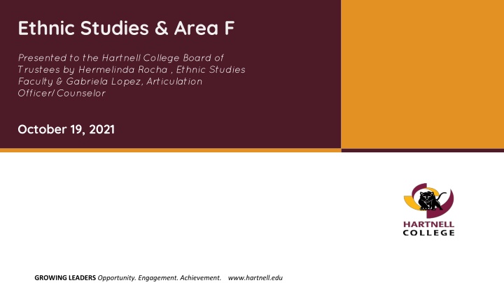 ethnic studies area f