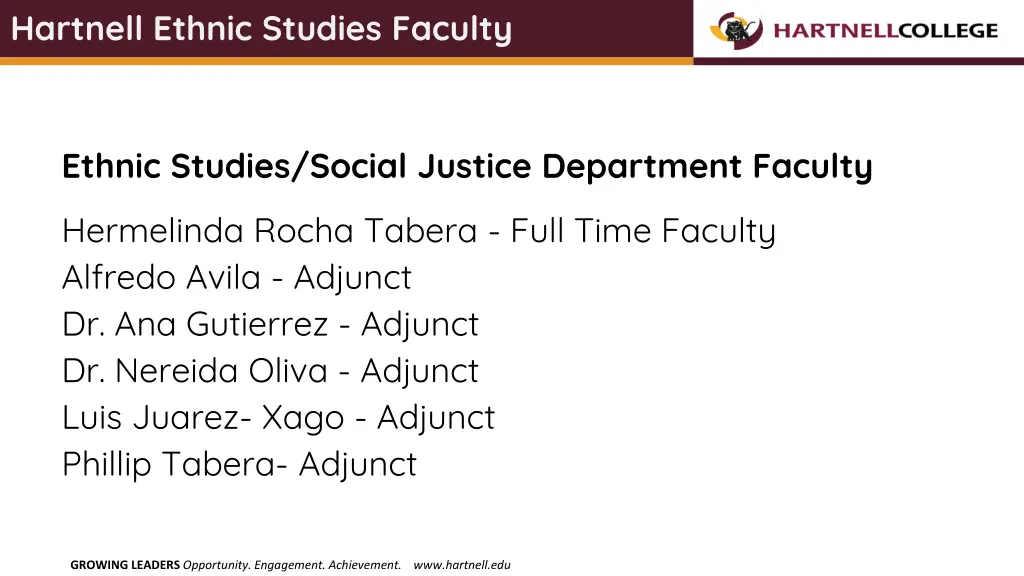 hartnell ethnic studies faculty