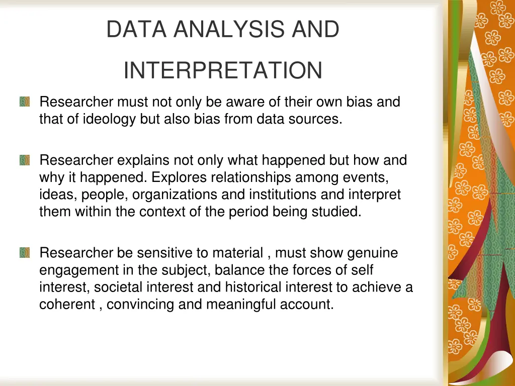 data analysis and