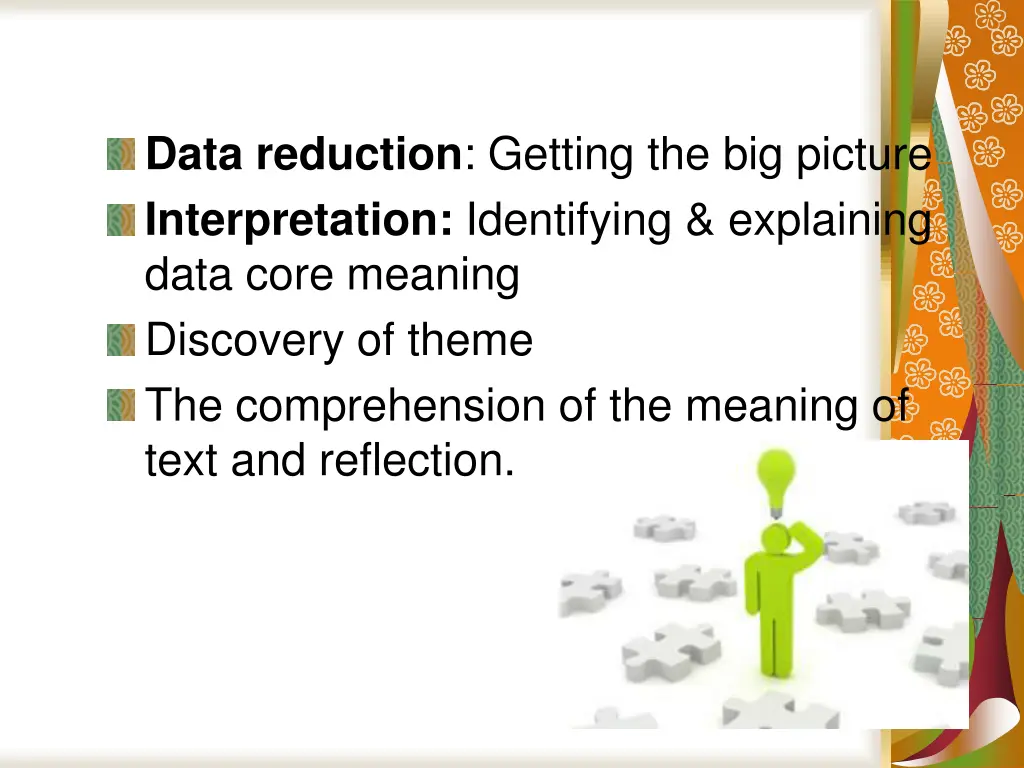 data reduction getting the big picture