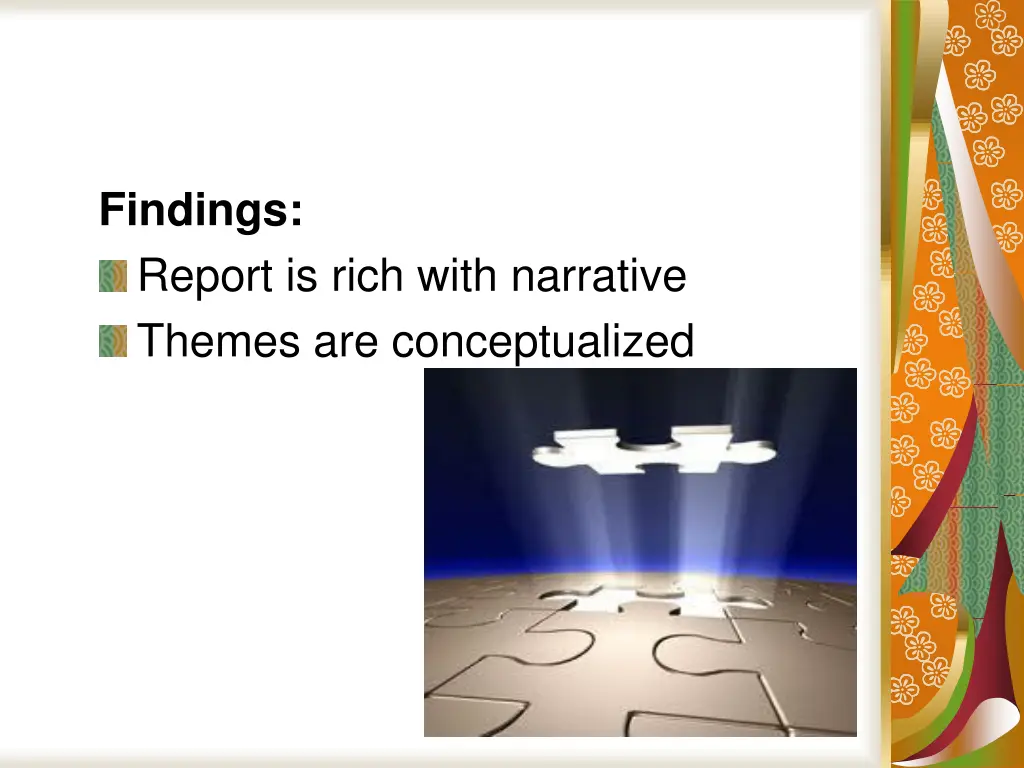 findings report is rich with narrative themes