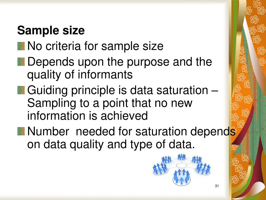 sample size no criteria for sample size depends