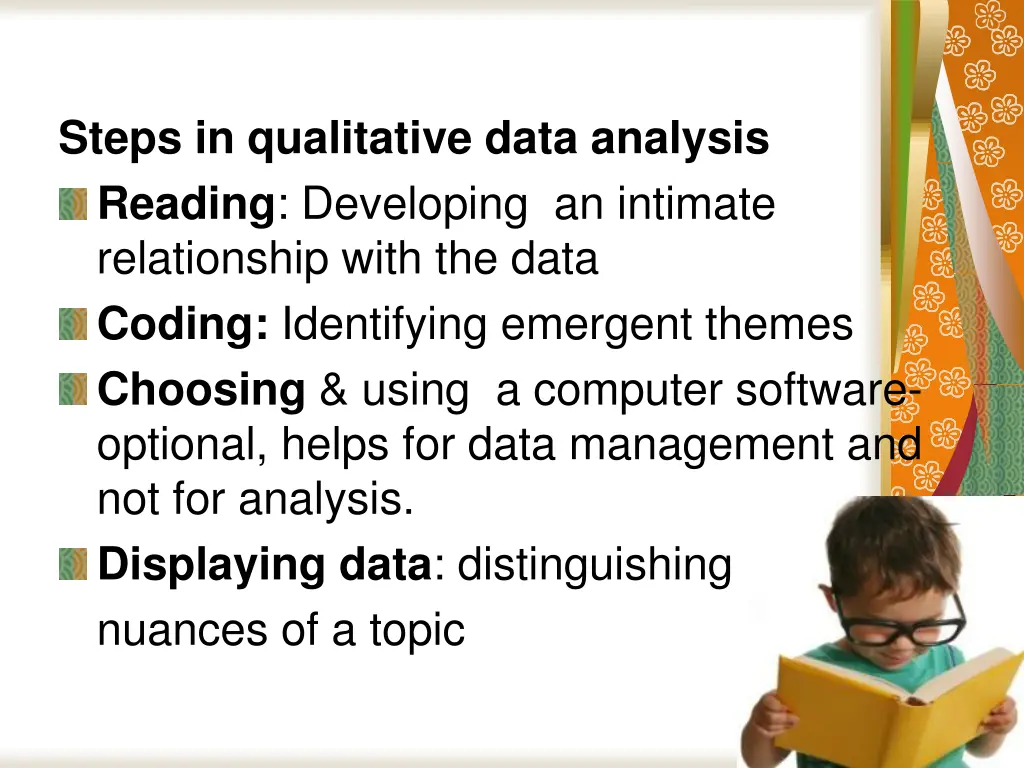 steps in qualitative data analysis reading