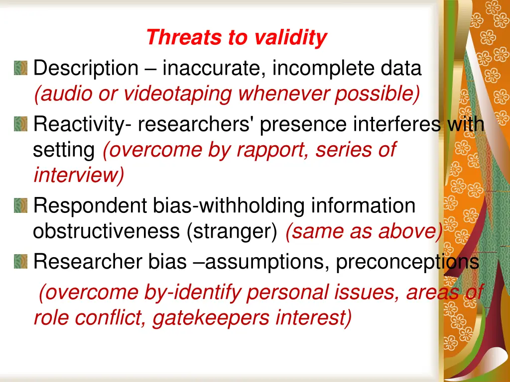 threats to validity