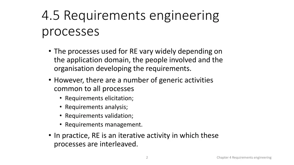 4 5 requirements engineering processes