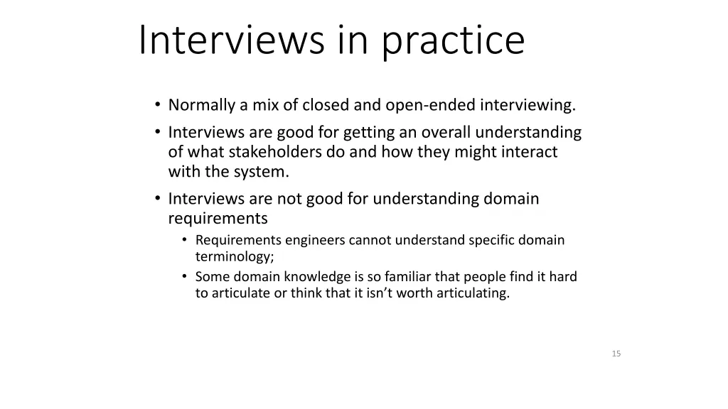 interviews in practice