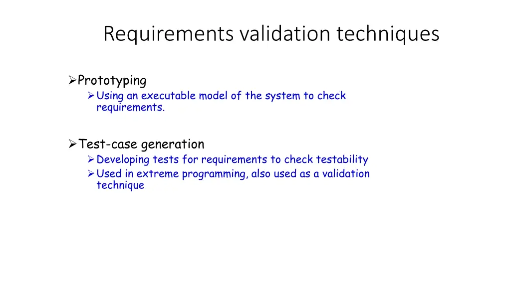 requirements validation techniques 1
