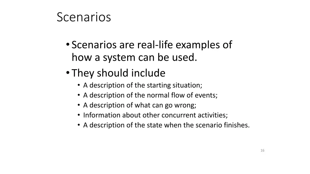 scenarios