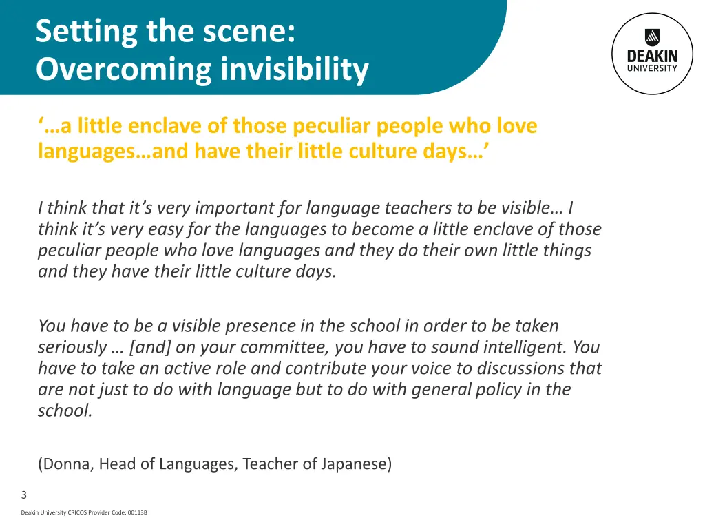 setting the scene overcoming invisibility