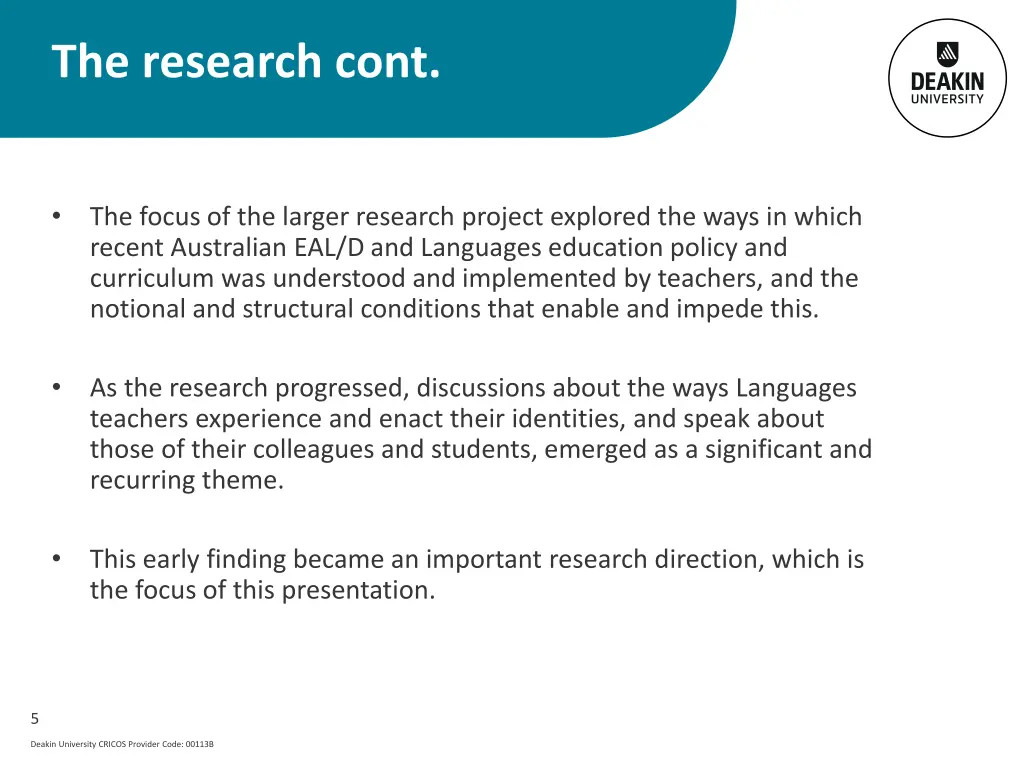 the research cont