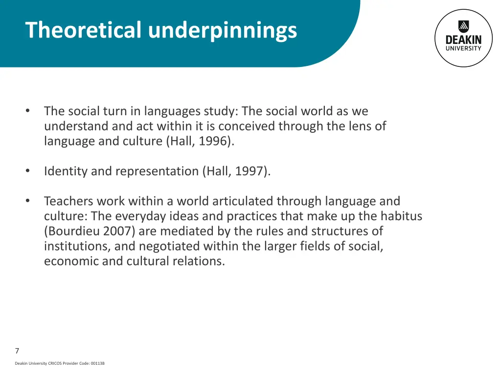 theoretical underpinnings