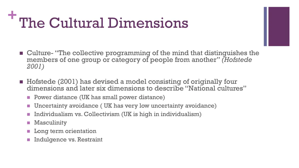 the cultural dimensions