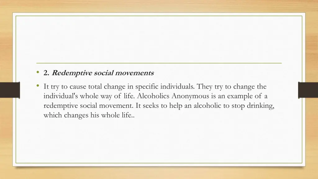 2 redemptive social movements it try to cause