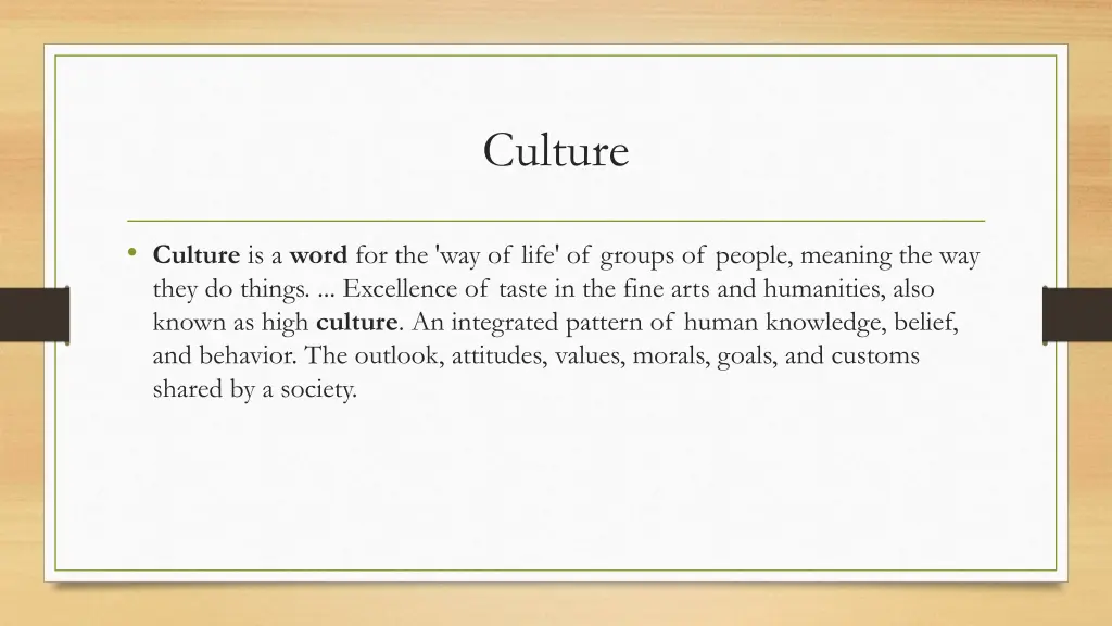 culture