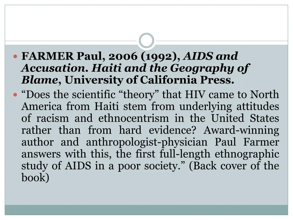 farmer paul 2006 1992 aids and accusation haiti 1