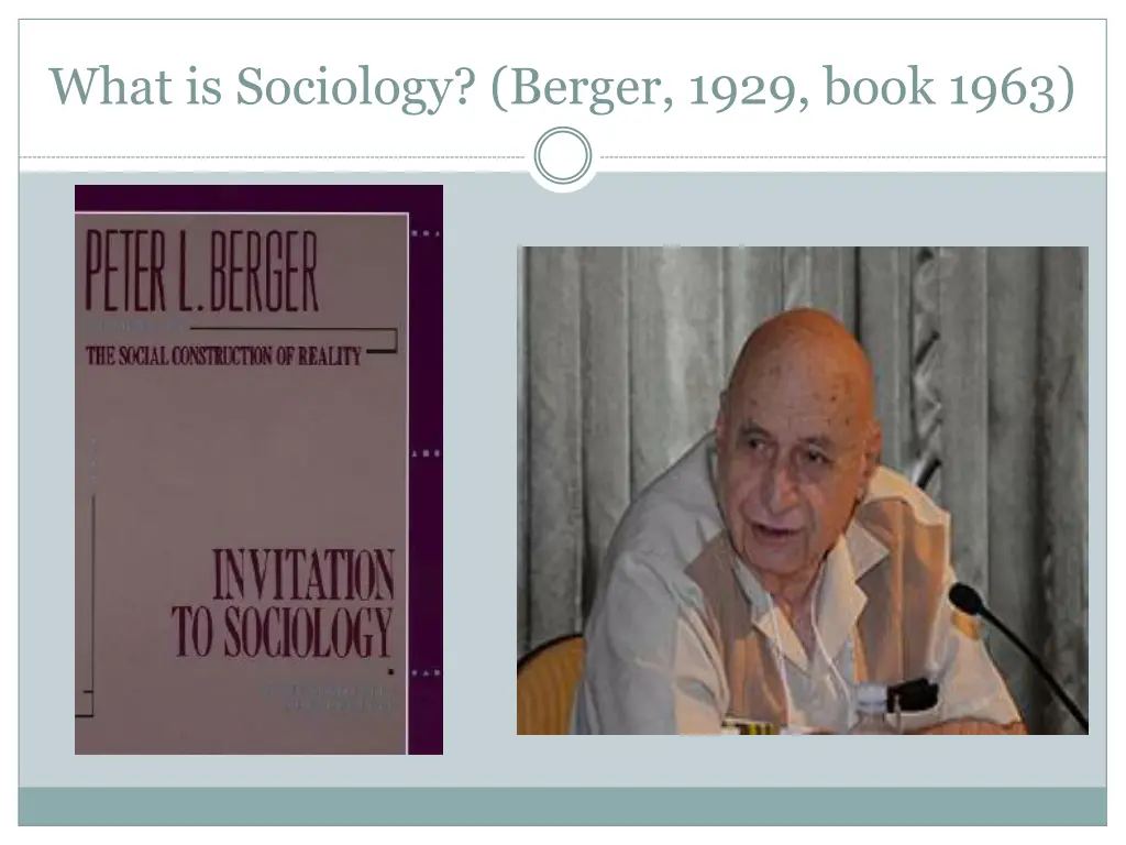 what is sociology berger 1929 book 1963