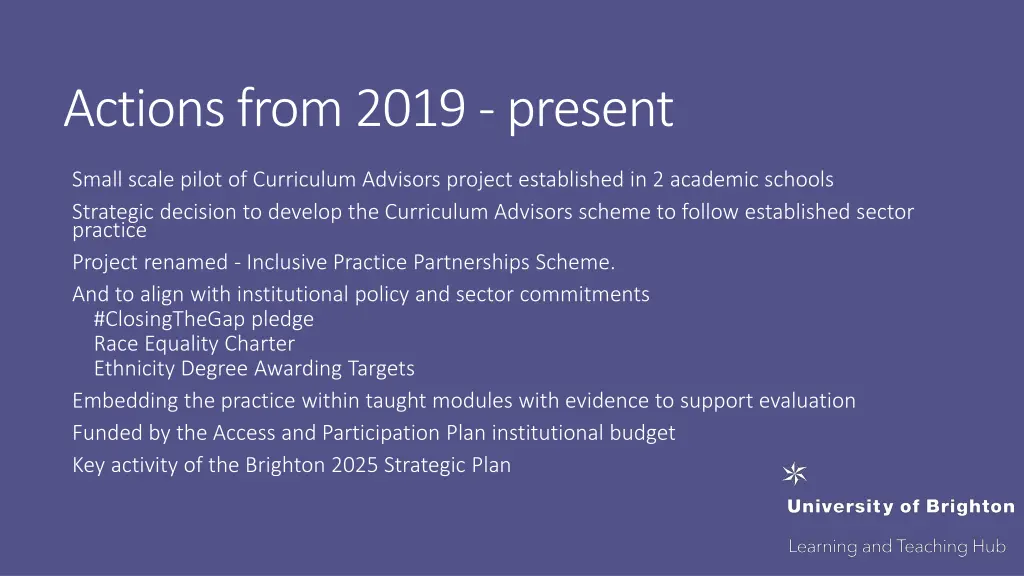 actions from 2019 present