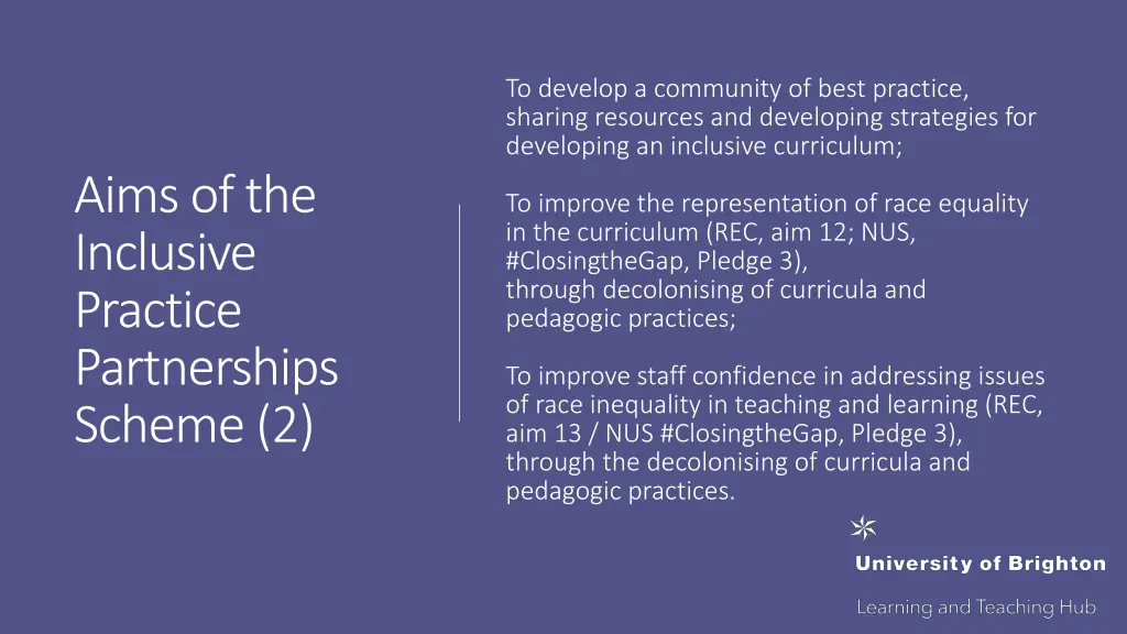 to develop a community of best practice sharing