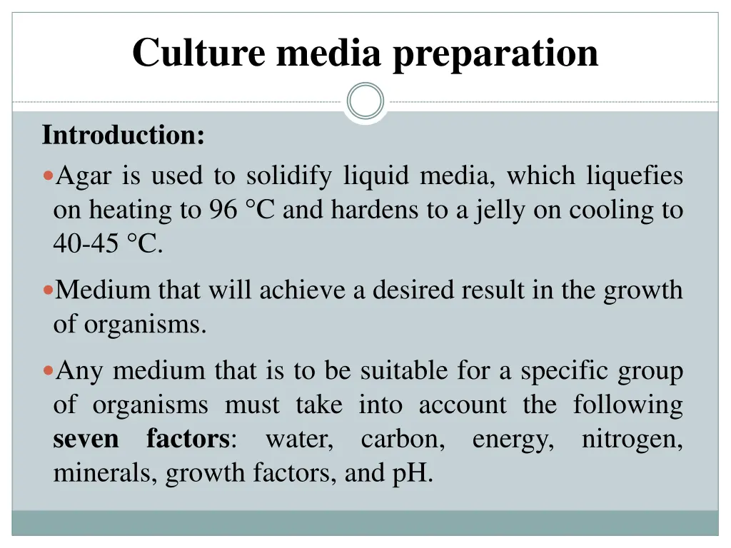culture media preparation 1