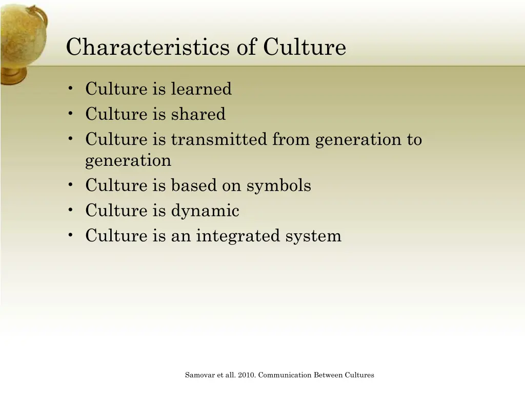 characteristics of culture