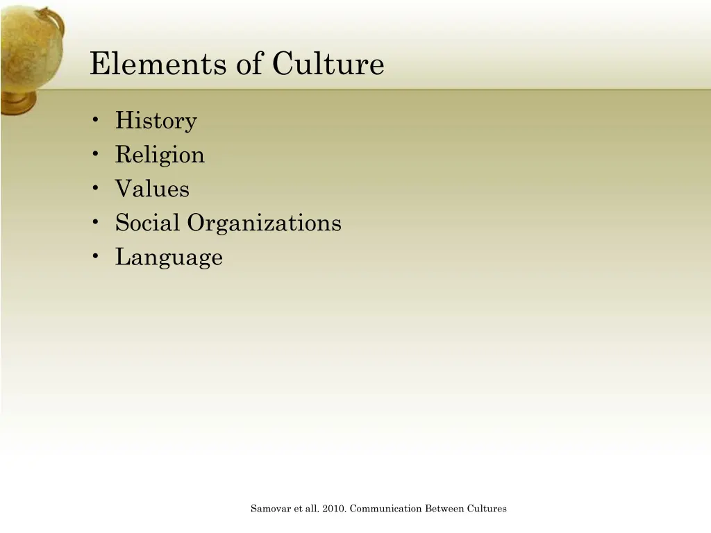 elements of culture