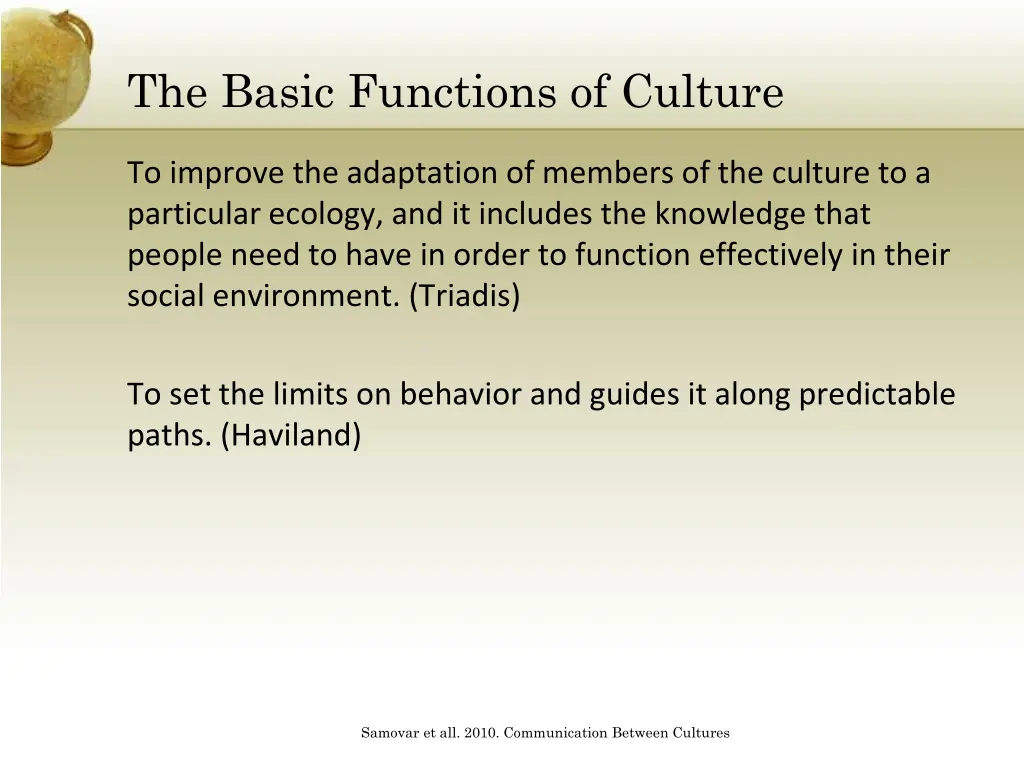 the basic functions of culture