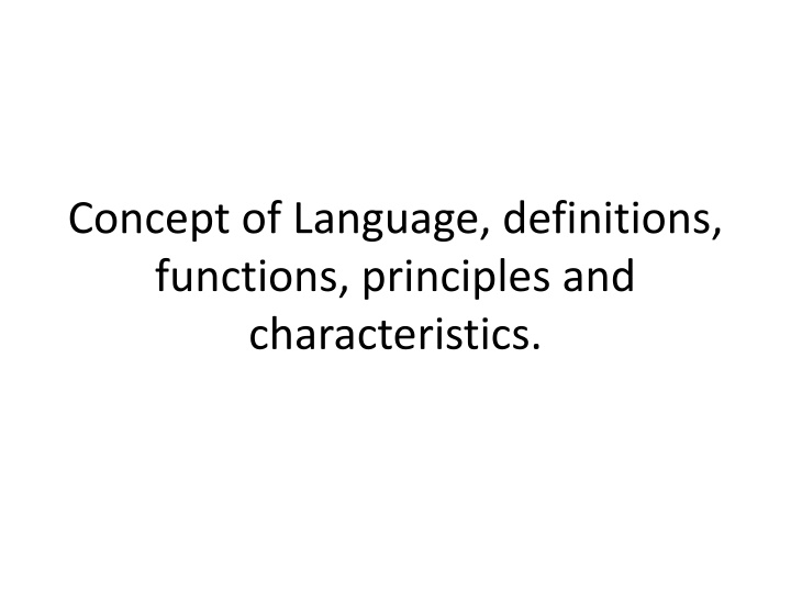 concept of language definitions functions