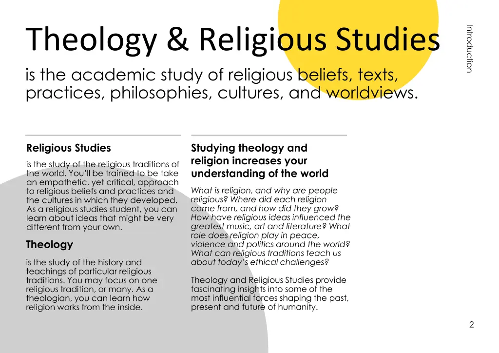 theology religious studies is the academic study
