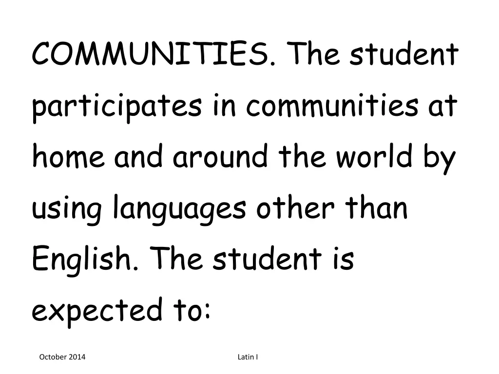 communities the student participates