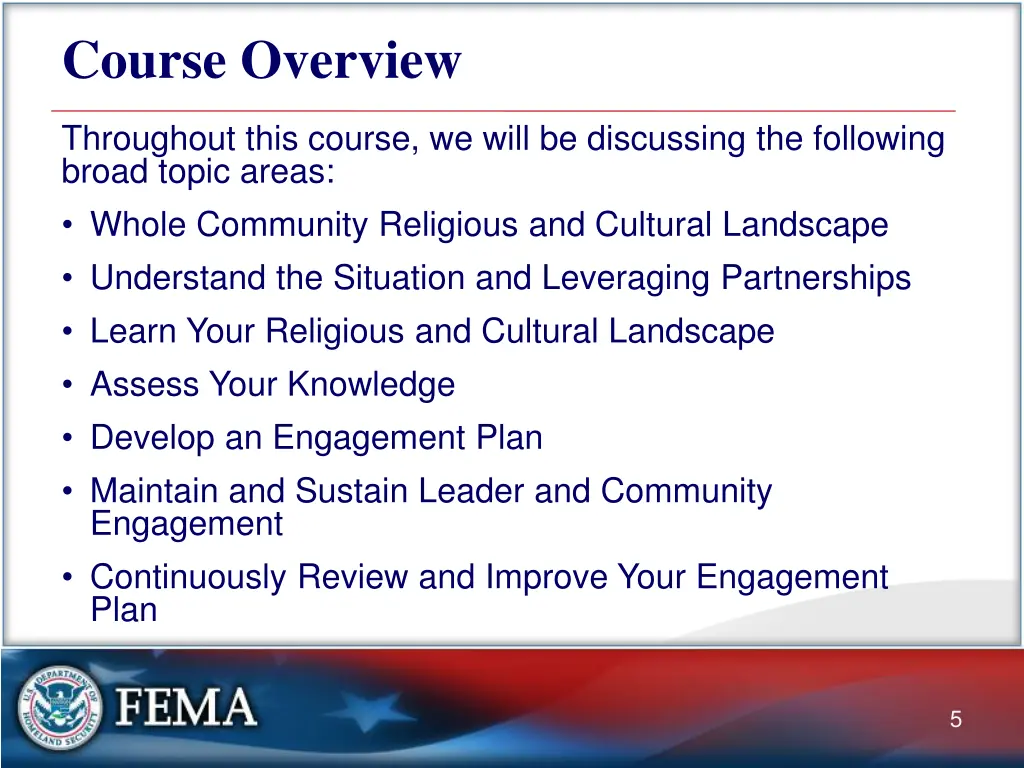 course overview