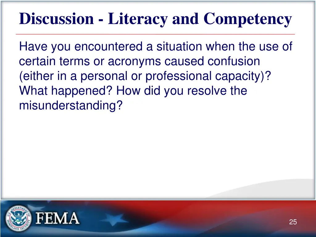 discussion literacy and competency