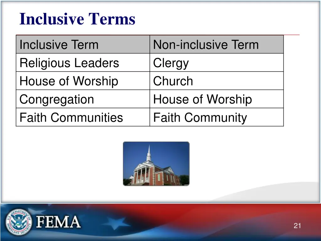 inclusive terms
