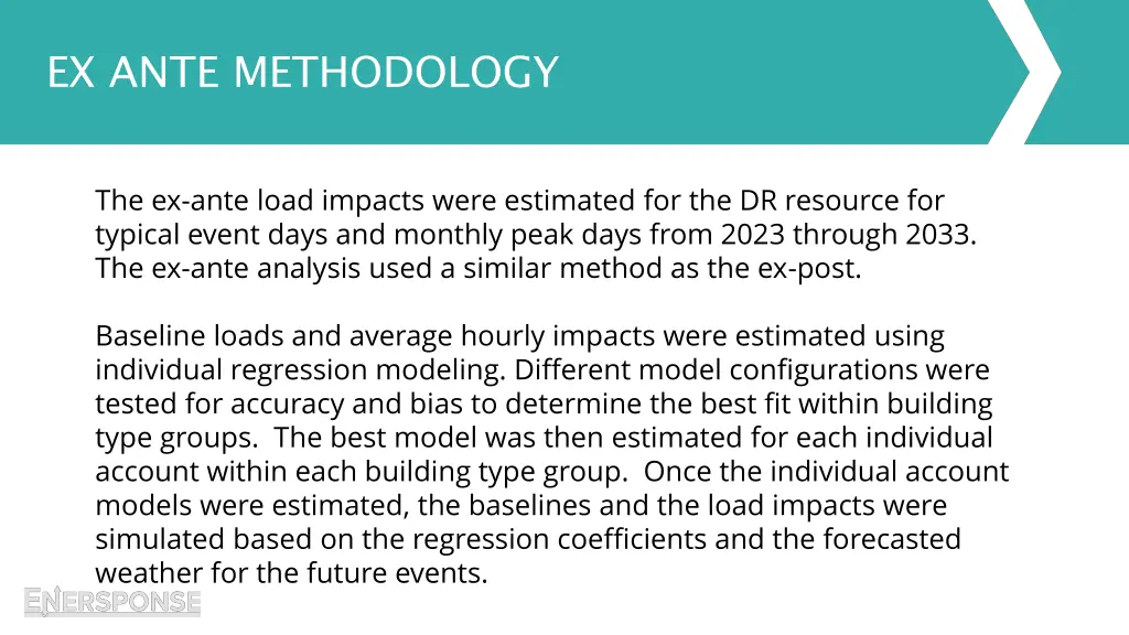 ex ante methodology