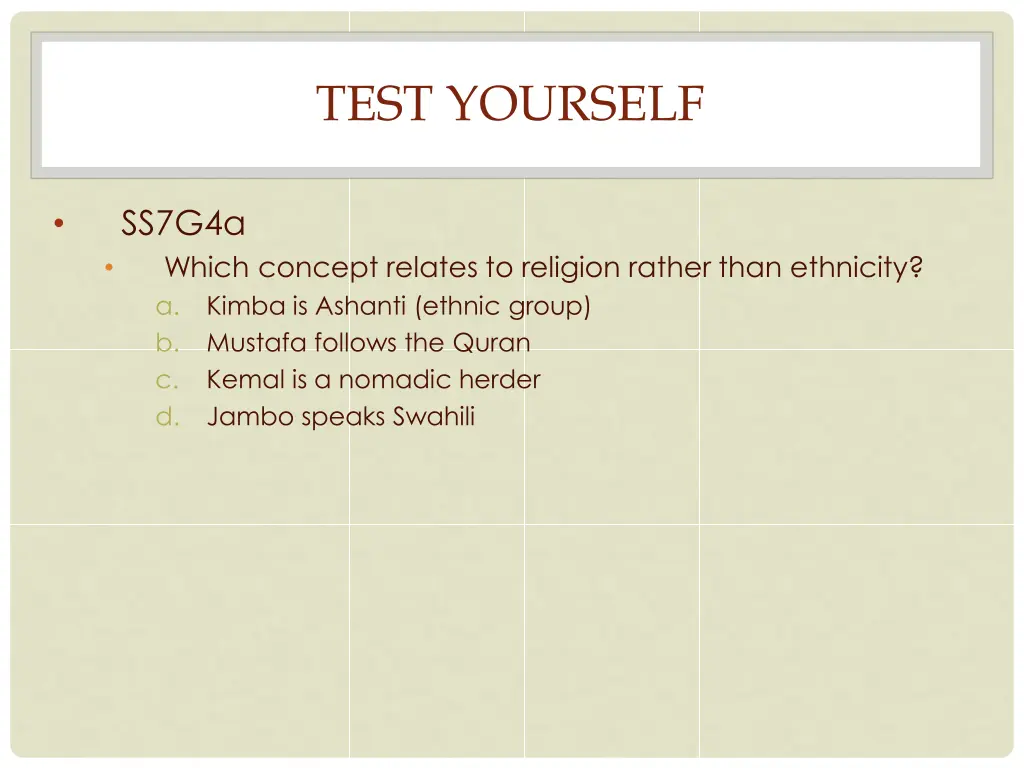 test yourself