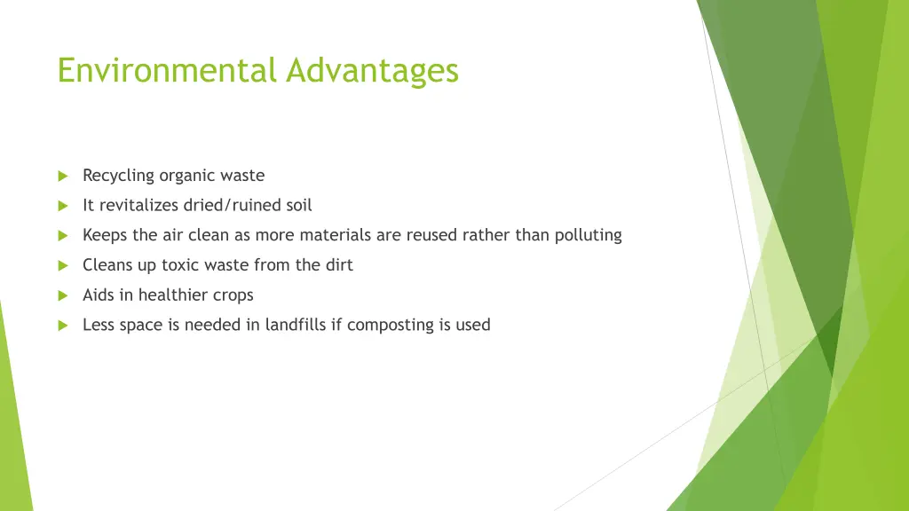 environmental advantages