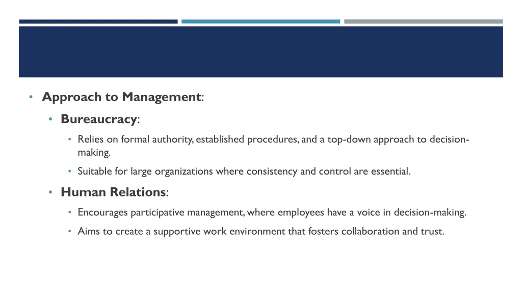 approach to management
