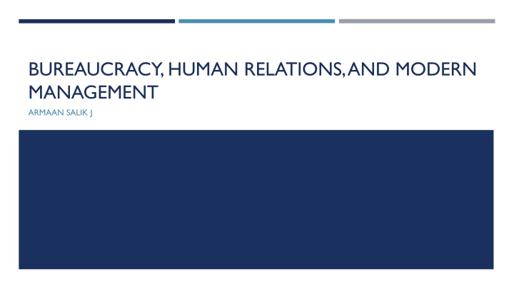 bureaucracy human relations and modern management