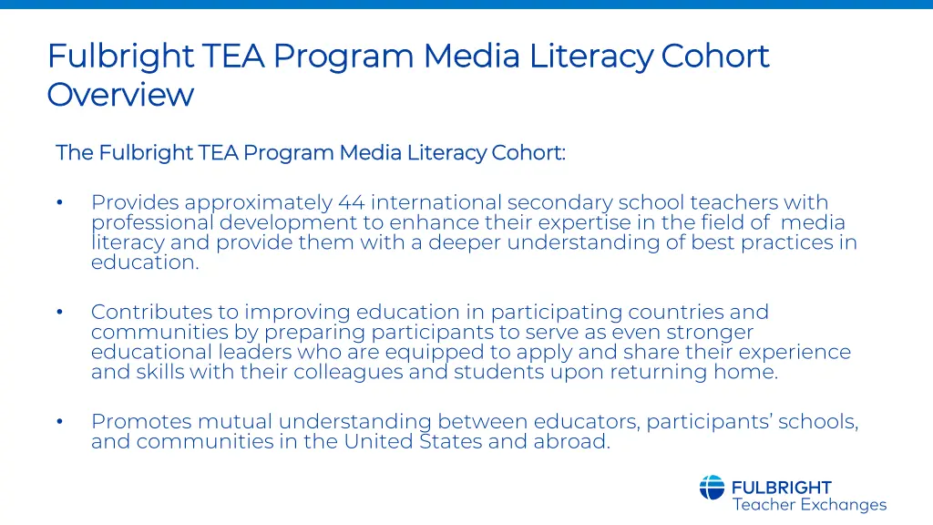 fulbright tea program media literacy cohort