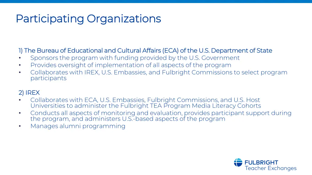 participating organizations participating