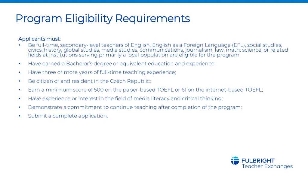 program eligibility requirements program
