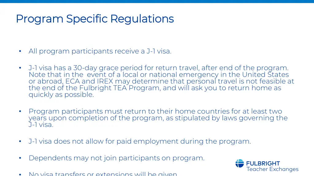 program specific regulations program specific