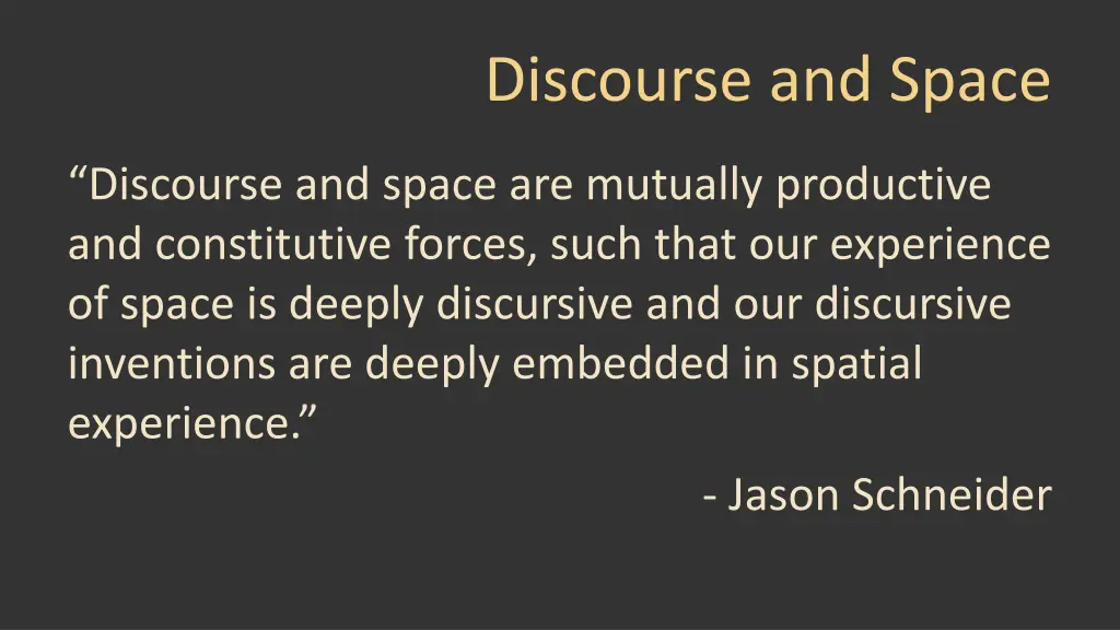 discourse and space