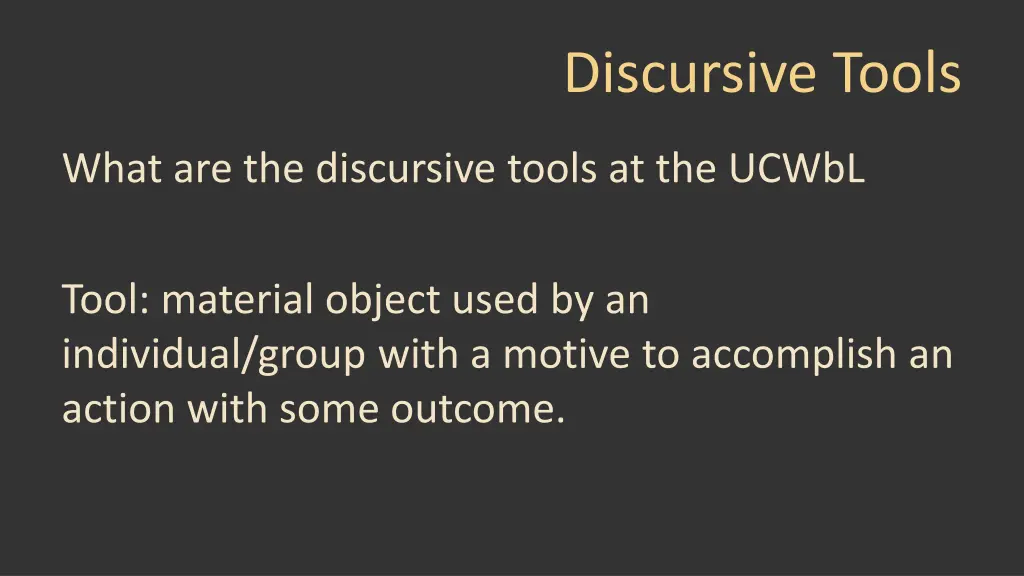 discursive tools