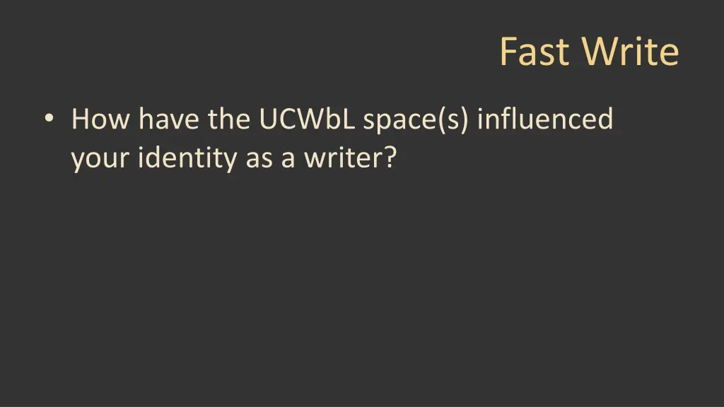 fast write
