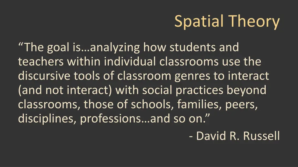 spatial theory 2