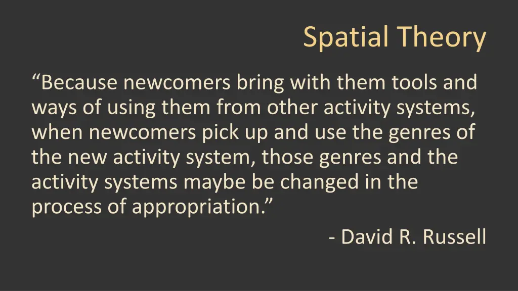 spatial theory 3