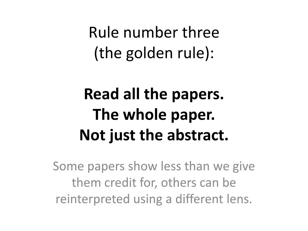 rule number three the golden rule