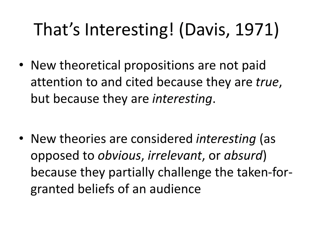 that s interesting davis 1971