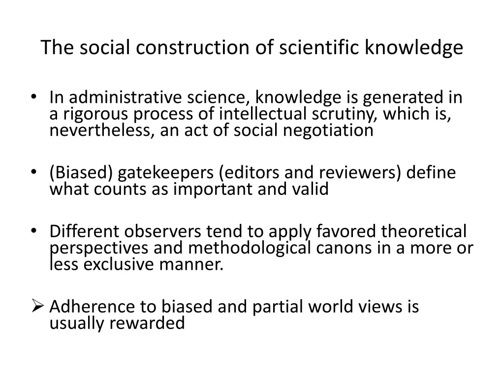 the social construction of scientific knowledge